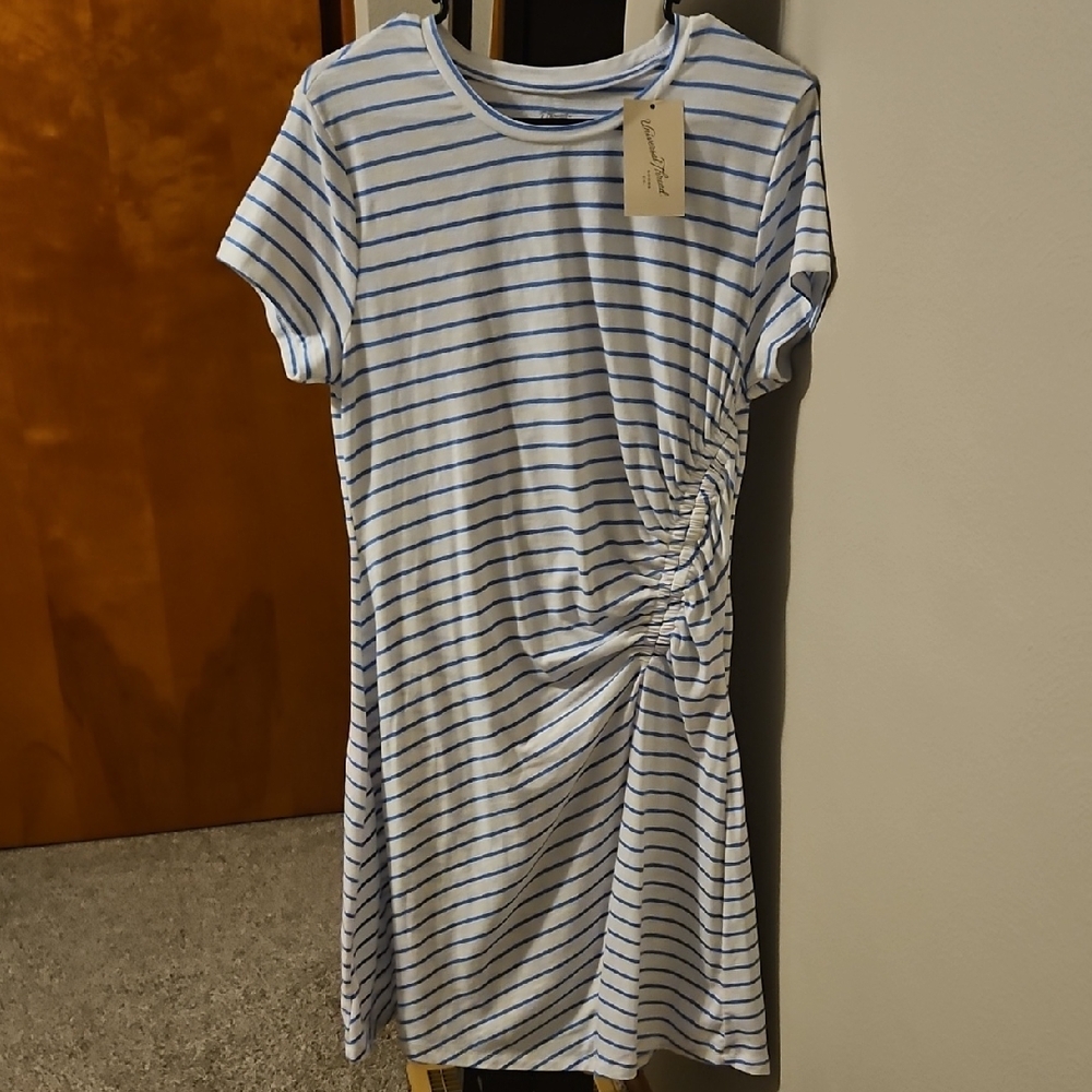 Universal Thread Blue and White Striped Midi Dress